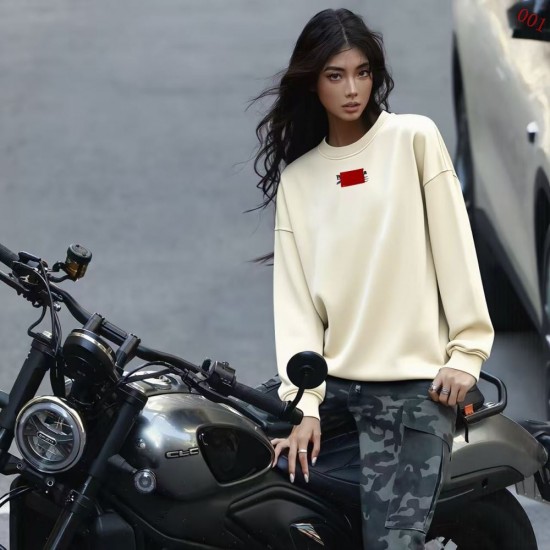 BALENCIAGA 2026秋冬新作 スノーウォッシュ テープディテール クルーネックスウェットシャツ 杏色 男女兼用 メンズ レディース