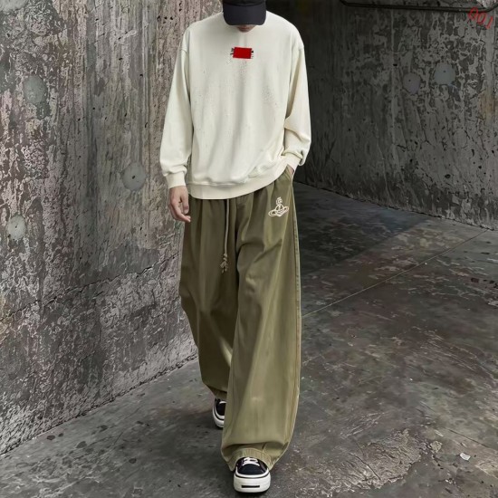 BALENCIAGA 2026秋冬新作 スノーウォッシュ テープディテール クルーネックスウェットシャツ 杏色 男女兼用 メンズ レディース