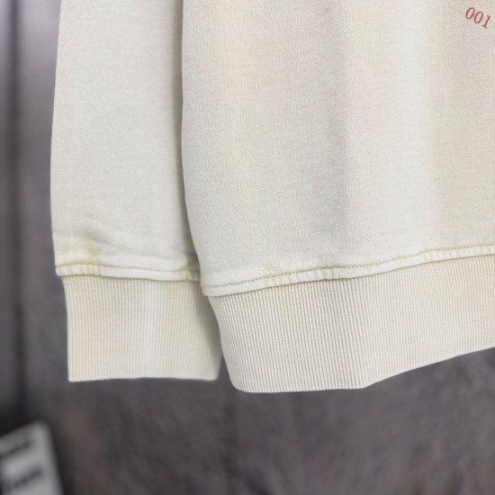 BALENCIAGA 2026秋冬新作 スノーウォッシュ テープディテール クルーネックスウェットシャツ 杏色 男女兼用 メンズ レディース
