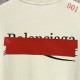 BALENCIAGA 2026秋冬新作 スノーウォッシュ テープディテール クルーネックスウェットシャツ 杏色 男女兼用 メンズ レディース