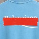 BALENCIAGA 2026秋冬新作 スノーウォッシュ テープディテール クルーネックスウェットシャツ 天蓝色 男女兼用 メンズ レディース