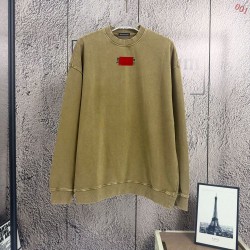 BALENCIAGA 2026秋冬新作 スノーウォッシュ テープディテール クルーネックスウェットシャツ 岩石灰 男女兼用 メンズ レディース