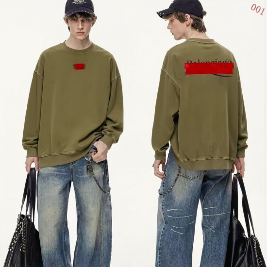 BALENCIAGA 2026秋冬新作 スノーウォッシュ テープディテール クルーネックスウェットシャツ 岩石灰 男女兼用 メンズ レディース