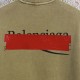 BALENCIAGA 2026秋冬新作 スノーウォッシュ テープディテール クルーネックスウェットシャツ 岩石灰 男女兼用 メンズ レディース