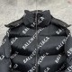BALENCIAGA 2025新作 リバーシブル ロゴ総柄 中綿ジャケット ダウンジャケット 黒 男女兼用 メンズ レディース