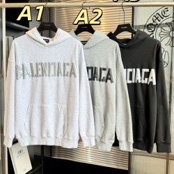 バレンシアガ 26FW テープ ロゴ ヴィンテージ ダメージ フーディ オーバーサイズ パーカー メンズ レディース