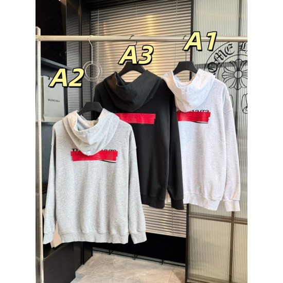 バレンシアガ 26FW レッド テープ ロゴ ヴィンテージ ダメージ フーディ オーバーサイズ パーカー メンズ レディース