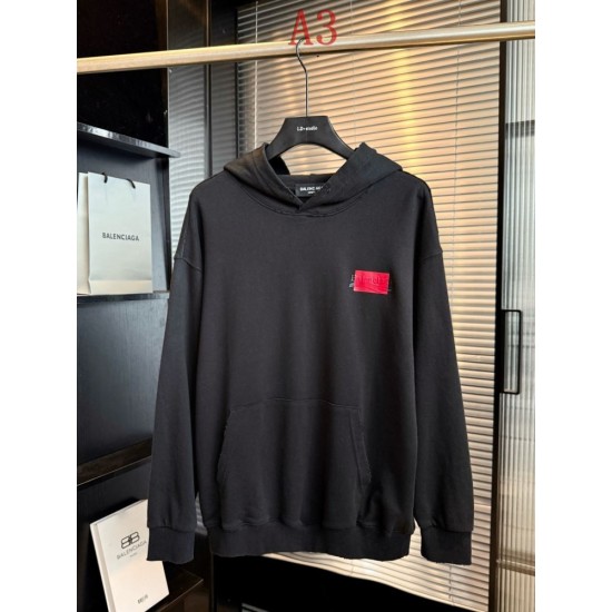バレンシアガ 26FW レッド テープ ロゴ ヴィンテージ ダメージ フーディ オーバーサイズ パーカー メンズ レディース