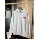 バレンシアガ 26FW レッド テープ ロゴ ヴィンテージ ダメージ フーディ オーバーサイズ パーカー メンズ レディース