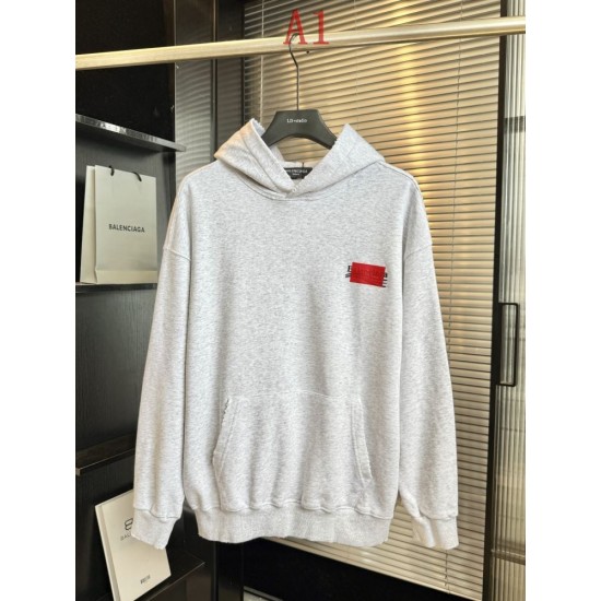 バレンシアガ 26FW レッド テープ ロゴ ヴィンテージ ダメージ フーディ オーバーサイズ パーカー メンズ レディース