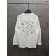 クロムハーツ 26SS/AW 中空3D立体刺繍 直噴グラデーション ロングTシャツ カットソー 6609 白 黒 メンズ レディース