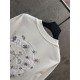 クロムハーツ 26SS/AW 中空3D立体刺繍 直噴グラデーション ロングTシャツ カットソー 6609 白 黒 メンズ レディース