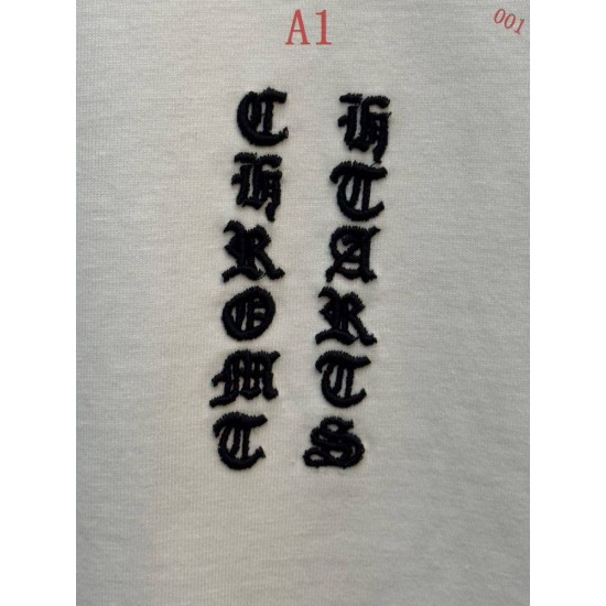 クロムハーツ 26SS/AW 中空3D立体刺繍 スリーブロゴ ロングTシャツ カットソー 6610 白 黒 メンズ レディース