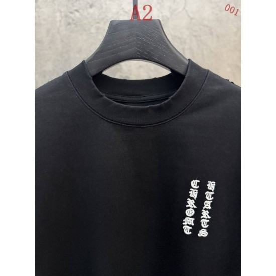 クロムハーツ 26SS/AW 中空3D立体刺繍 スリーブロゴ ロングTシャツ カットソー 6610 白 黒 メンズ レディース