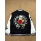 クロムハーツ 2024SS ランウェイモデル 荔枝纹皮 レザー切替 スタジャン ブルゾン TM1266 黒 メンズ レディース
