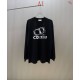 DIOR ディオール CDロゴ プリント クルーネックスウェットシャツ トレーナー 米白色 黑色 男女兼用 メンズ レディース 360g