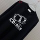 DIOR ディオール CDロゴ プリント クルーネックスウェットシャツ トレーナー 米白色 黑色 男女兼用 メンズ レディース 360g