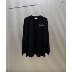 DIOR ディオール 刺繍ロゴ クルーネックスウェットシャツ トレーナー 米白色 黑色 男女兼用 メンズ レディース 360g