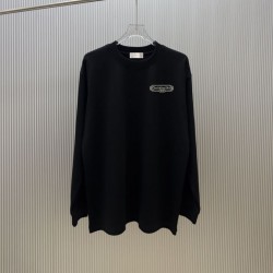 DIOR ディオール 刺繍ロゴ クルーネックスウェットシャツ トレーナー 米白色 黑色 男女兼用 メンズ レディース 360g