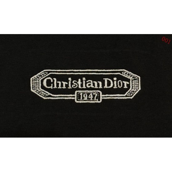 DIOR ディオール 刺繍ロゴ クルーネックスウェットシャツ トレーナー 米白色 黑色 男女兼用 メンズ レディース 360g