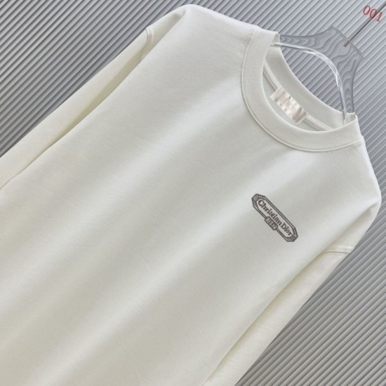 DIOR ディオール 刺繍ロゴ クルーネックスウェットシャツ トレーナー 米白色 黑色 男女兼用 メンズ レディース 360g