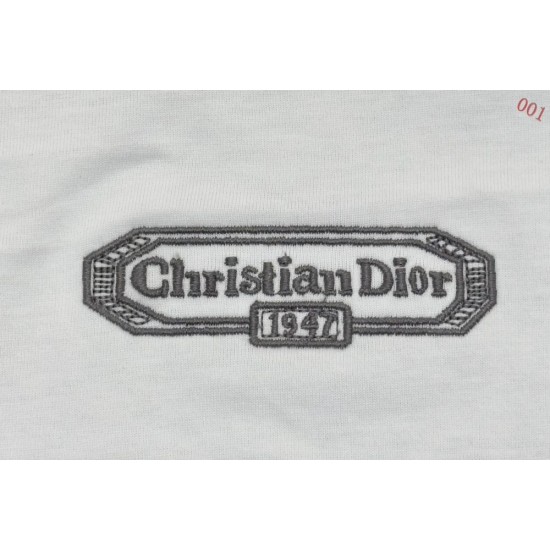 DIOR ディオール 刺繍ロゴ クルーネックスウェットシャツ トレーナー 米白色 黑色 男女兼用 メンズ レディース 360g