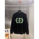 DIOR 2026秋冬新作 シリコン発泡ロゴ クルーネックスウェットシャツ トレーナー 黒 白 男女兼用 メンズ レディース
