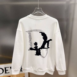 ディオール 2026AW クラシックロゴ 立体シリコン＆発泡加工 クルーネック スウェット トレーナー 黒 白 メンズ レディース