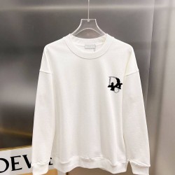 ディオール 2026AW クラシックロゴ 立体シリコン＆発泡加工 クルーネック スウェット トレーナー 黒 白 メンズ レディース