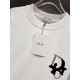 ディオール 2026AW クラシックロゴ 立体シリコン＆発泡加工 クルーネック スウェット トレーナー 黒 白 メンズ レディース