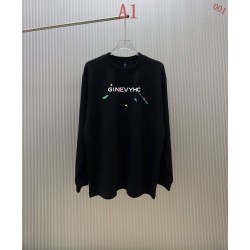 ジバンシー ロゴプリント クルーネック 長袖スウェットシャツ Tシャツ オフホワイト ブラック メンズ レディース