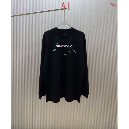 ジバンシー ロゴプリント クルーネック 長袖スウェットシャツ Tシャツ オフホワイト ブラック メンズ レディース