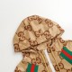 GUCCI グッチ 2026早春新作 ジャンボGG スーパーGG 総柄 ウェビングライン（赤緑） ジップアップ フーディ パーカー キャメル 男女兼用