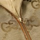 GUCCI グッチ ダブルG GGキャンバス レザーディテール スタンドカラー ジップアップ ジャケット ブルゾン ベージュ×エボニー 男女兼用