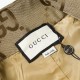 GUCCI グッチ ダブルG GGキャンバス レザーディテール スタンドカラー ジップアップ ジャケット ブルゾン ベージュ×エボニー 男女兼用
