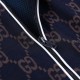 GUCCI グッチ 早春コレクション GG総柄 ニットジャージ トラックジャケット ブルゾン ダークネイビー×グレー 男女兼用