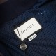 GUCCI グッチ 早春コレクション GG総柄 ニットジャージ トラックジャケット ブルゾン ダークネイビー×グレー 男女兼用