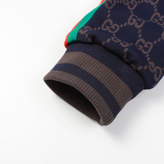 GUCCI グッチ 早春コレクション GG総柄 ニットジャージ トラックパンツ ジョガーパンツ ダークネイビー×グレー 男女兼用