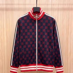 GUCCI グッチ ダブルG 総柄 スタンドカラー トラックジャケット ジャージ ブルゾン ブラック×レッド 男女兼用