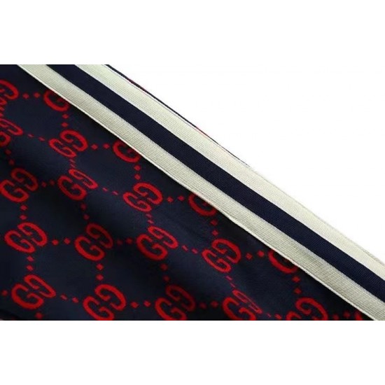 GUCCI グッチ ダブルG 総柄 スタンドカラー トラックジャケット ジャージ ブルゾン ブラック×レッド 男女兼用