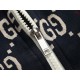 GUCCI グッチ 1980年代レトロ ダブルG 総柄 モノグラム フルジップ スタンドカラー スウェットジャケット ブラック 男女兼用