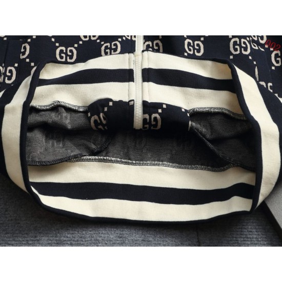 GUCCI グッチ 1980年代レトロ ダブルG 総柄 モノグラム フルジップ スタンドカラー スウェットジャケット ブラック 男女兼用
