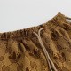GUCCI × adidas グッチ アディダス コラボ ダブルG トレフォイル 三つ葉ロゴ 総柄 トラックパンツ ジョガーパンツ キャメル 男女兼用