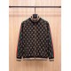 GUCCI グッチ ダブルG 総柄 赤緑ウェビングライン スタンドカラー トラックジャケット ジャージ ブルゾン ブラック×マルチカラー 男女兼用