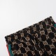 GUCCI グッチ ダブルG 総柄 赤緑ウェビングライン ジョガーパンツ トラックパンツ ブラック×マルチカラー 男女兼用