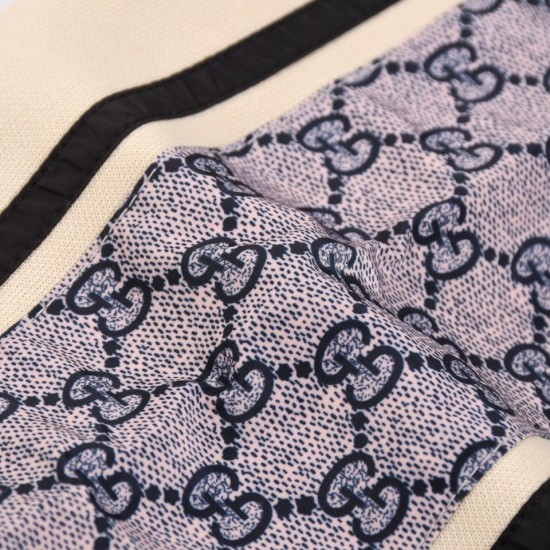 GUCCI グッチ 暗紋GGロゴ ジャカード パイソン調スリーブ 切替 スタンドカラー トラックジャケット ジップアップ ブルゾン ブラック 男女兼用