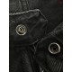 GUCCI グッチ ウォッシュド デニムジャケット ジップアップ ブルゾン スタンドカラー 赤緑ウェビングライン ブラック メンズ