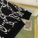 GUCCI グッチ 2026早春新作 ウェーブGG モノグラム 鹿の子編み クルーネック ニットセーター プルオーバー ブラック×ホワイト 男女兼用