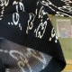 GUCCI グッチ 2026早春新作 ウェーブGG モノグラム 鹿の子編み クルーネック ニットセーター プルオーバー ブラック×ホワイト 男女兼用