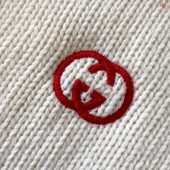 グッチ ウェビングテープ GG刺繍 ウールニット ジップカーディガン ジャケット アイボリー メンズ レディース